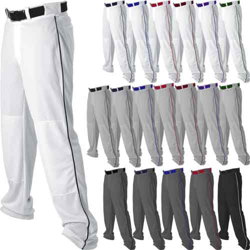 Alleson Athletic Youth Baseball Pants with Braid - XL / White/ Black