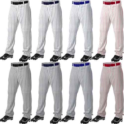 Alleson Athletic Youth Pinstripe Baseball Pant - Medium - Grey / Navy