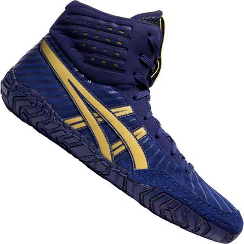 wrestling shoes blue and gold