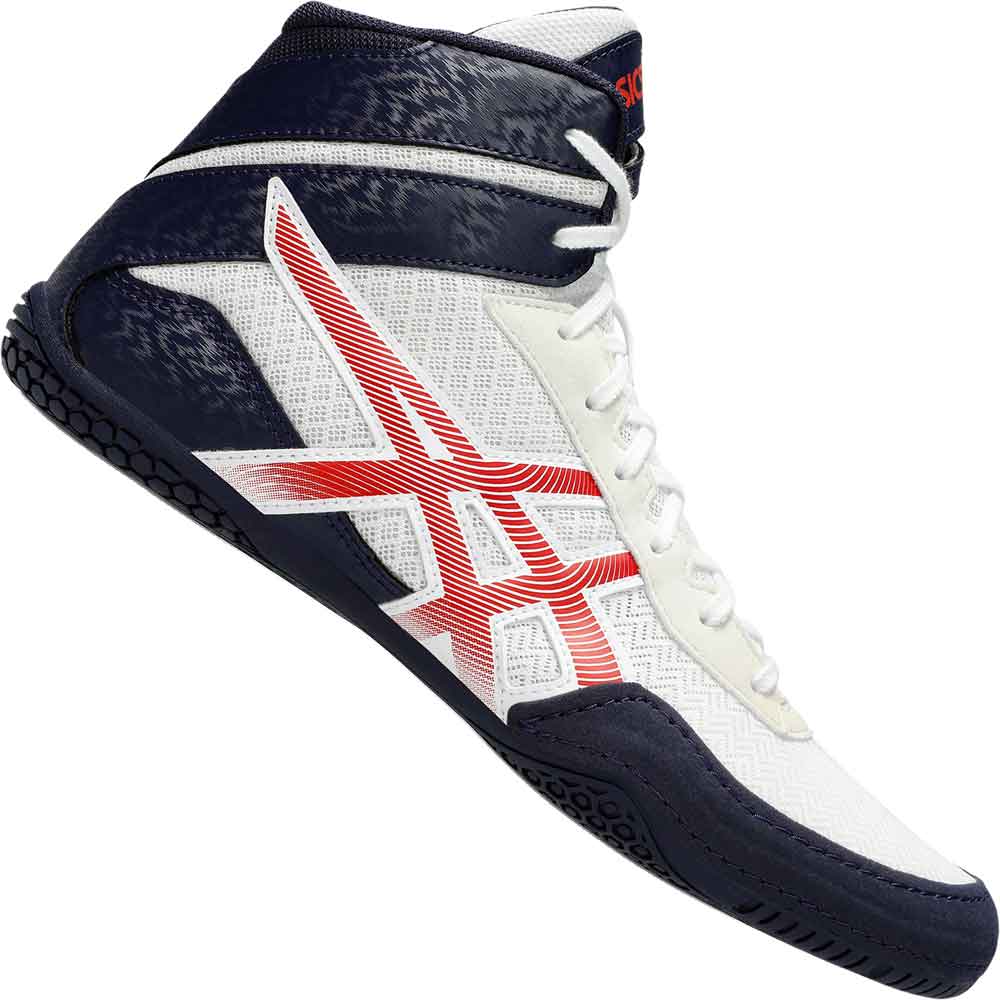 Asics MatControl 3 Wrestling Shoes White Red Blue