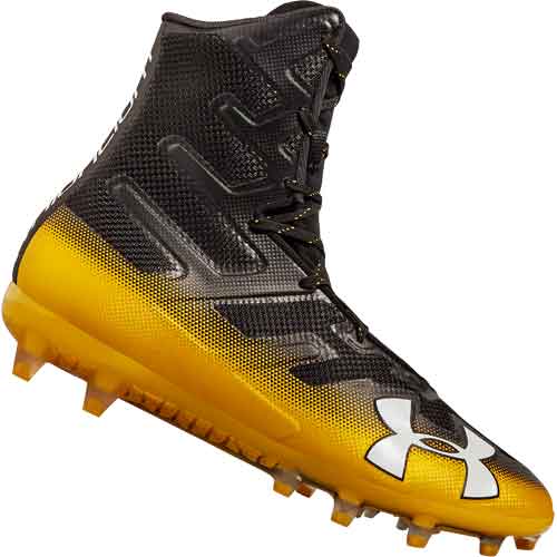 black and yellow under armour cleats 