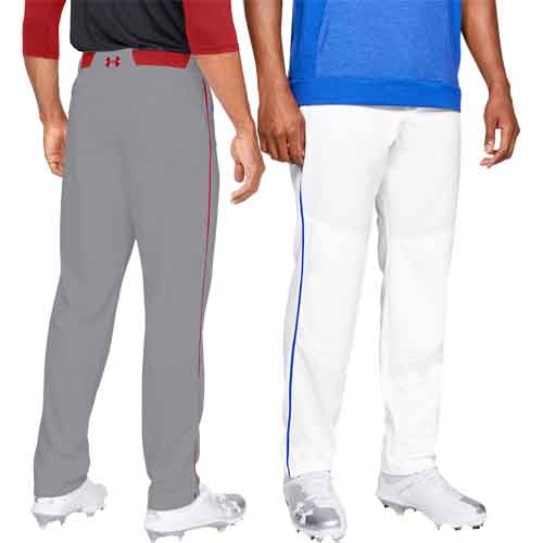 Baseball Pants Under Armour Relaxed Fit White w/Red Piping ~ Size
