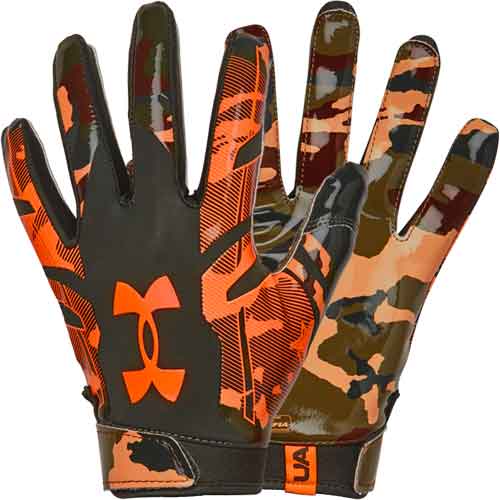 Under Armour F8 Novelty Football Gloves - Orange Camo