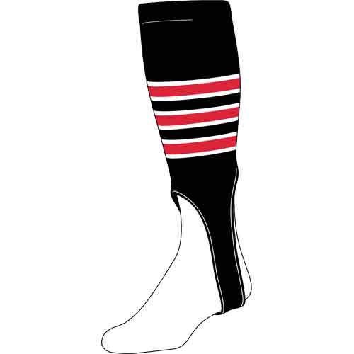 Champro AS3 Striped Baseball Knee High Socks - Graphite White Black