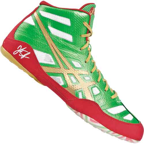 Asics JB Elite Wrestling Shoes Green Red