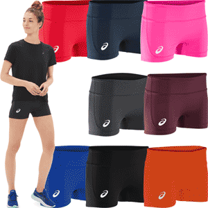 Mizuno USA Womens Volleyball Spandex Shorts Size M/L Navy/ Red