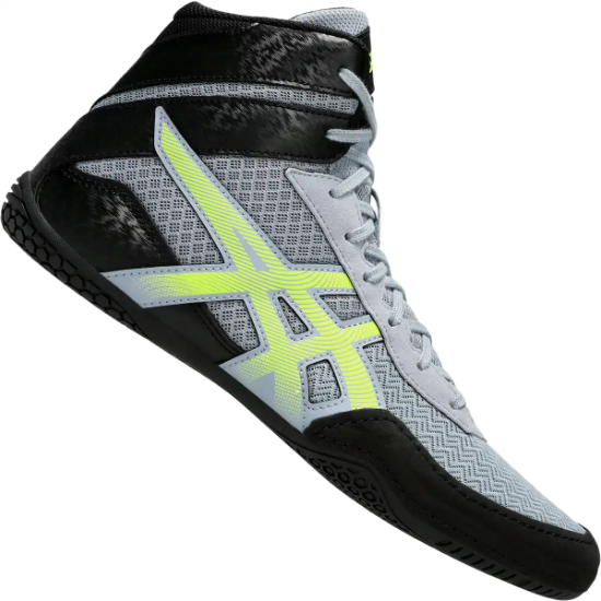 Asics Matcontrol 3 Wrestling Shoes - Gray Safety Yellow