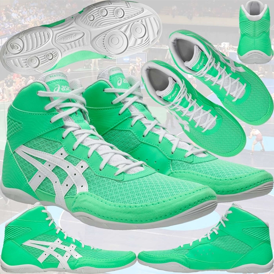 Asics Matflex 7 Green Wrestling Shoes - Collage