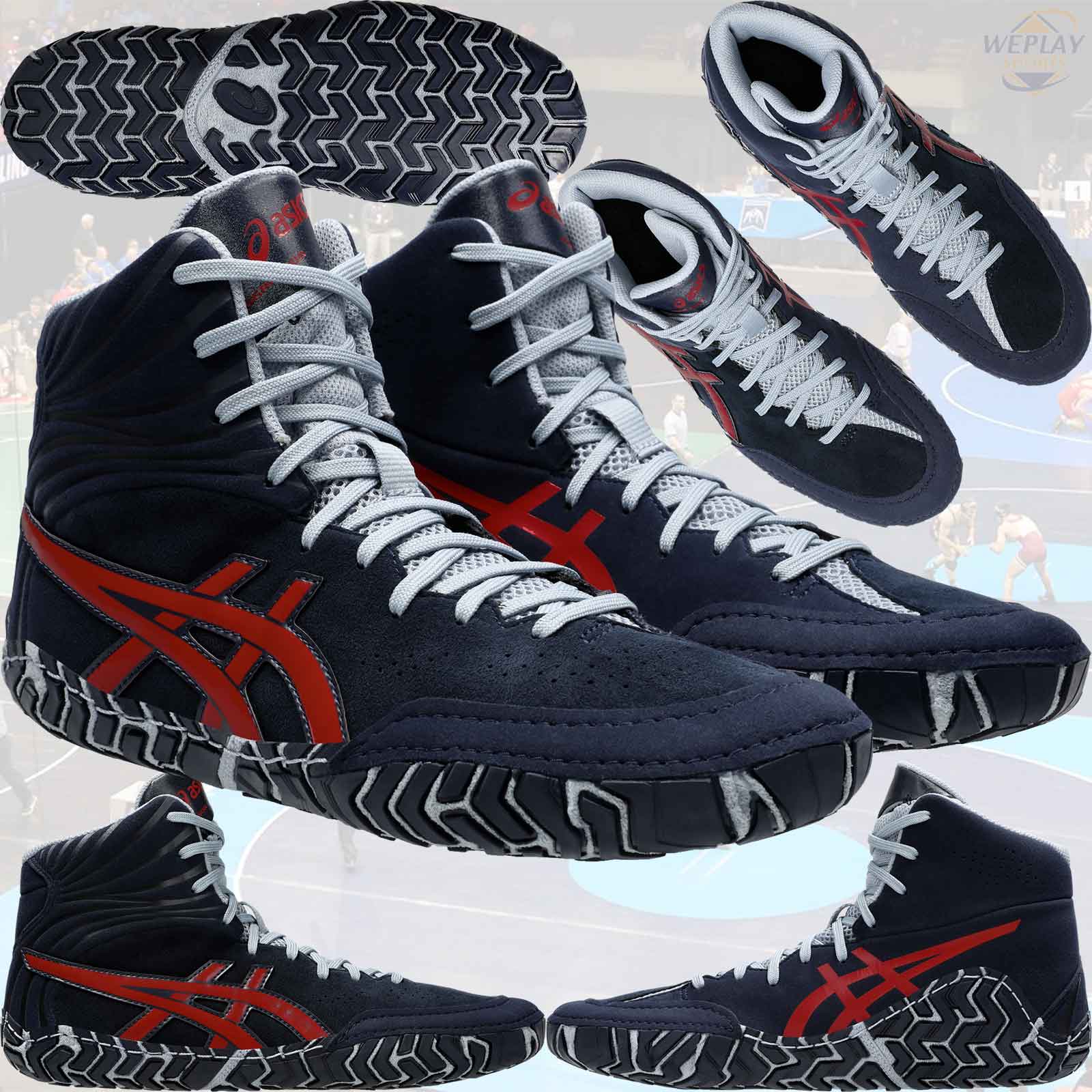 Asics Aggressor 5 Wrestling Shoes - Escaine 2 Super Suede Upper