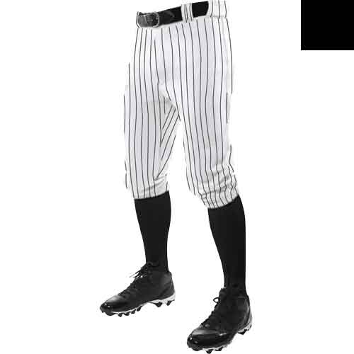 white pants with black pinstripes
