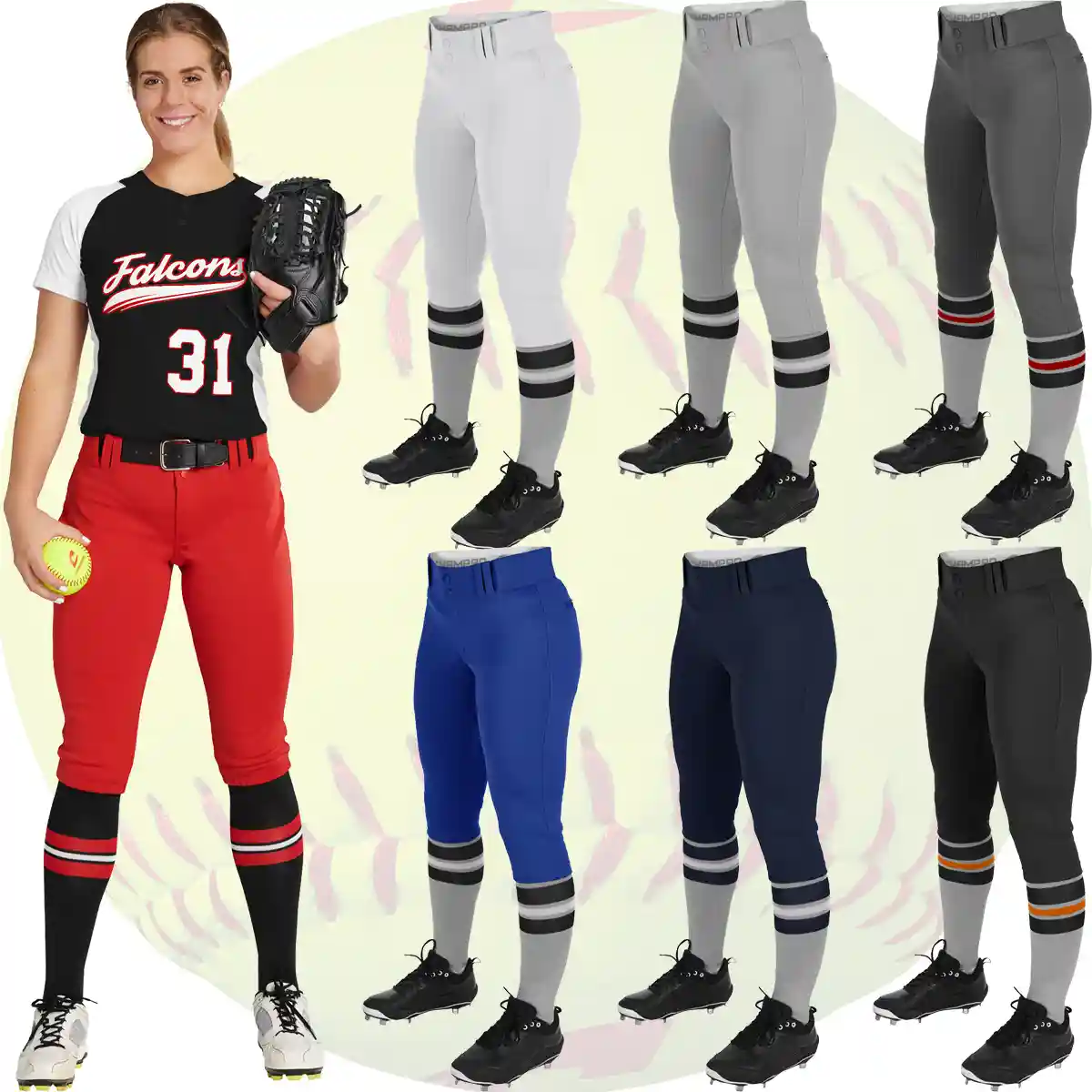 CHAMPRO Tournament BP11K Womens Knicker Softball Pants