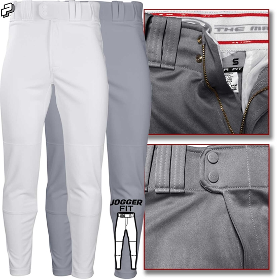 Rawlings Launch Jogger Tweener Baseball Pants - Gray