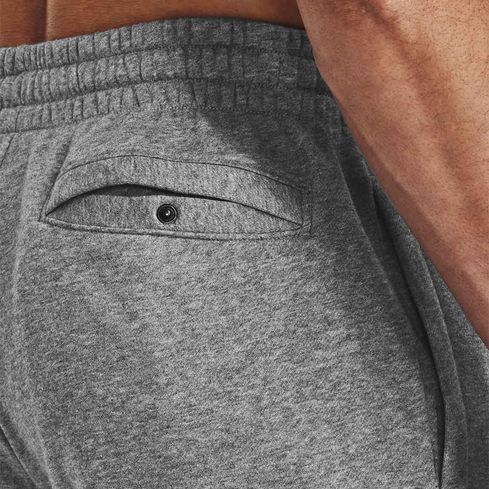 Under Armour Rival Open Bottom Castlerock Gray Heather Sweatpants - Back Pocket