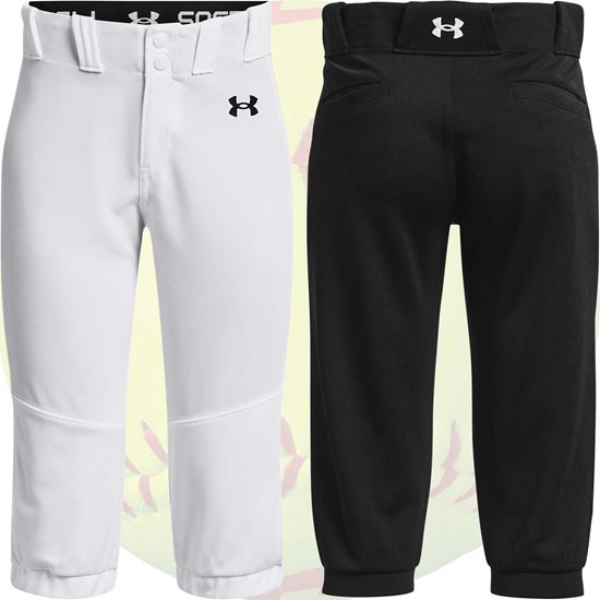 Under Armour Womens Pants Small Black White Softball Cropped Baseball  Sports A1