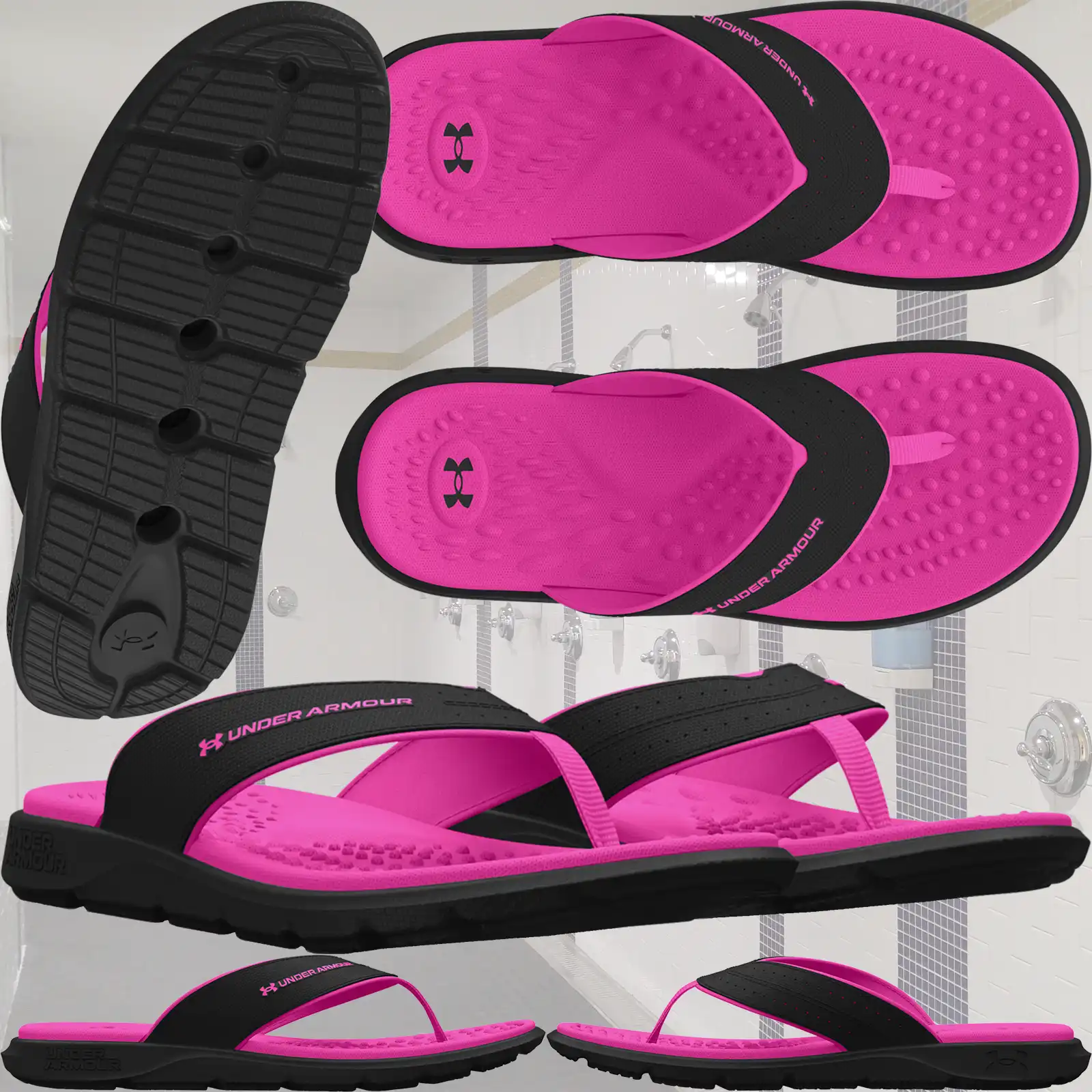 Under Armour Ignite Pro Marbella Womens Thong Sandals - Collage