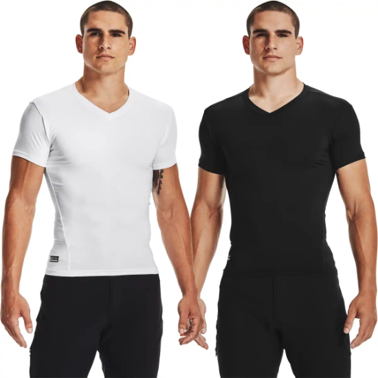 Under Armour Mens Tactical HeatGear Compression V-Neck T-Shirt